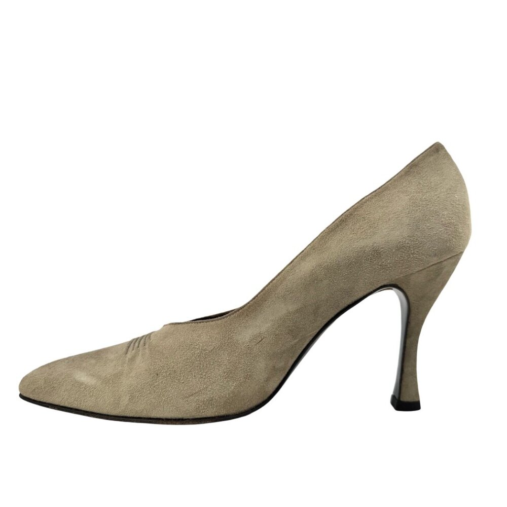 Giorgio Armani Le Colleczioni Vintage Suede Women Heels Made in Italy Size 37.5 - Picture 3 of 6